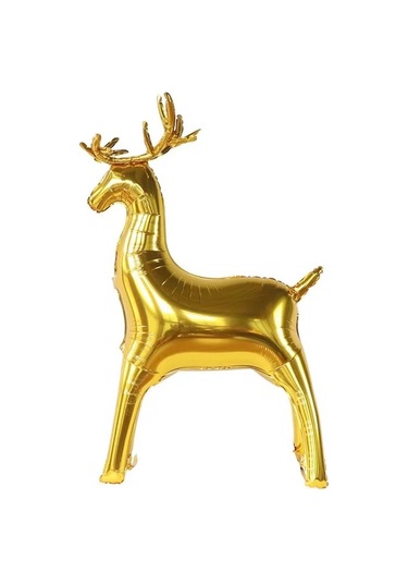 2. Büyük Altın Noel Geyik Balon Seti Parti Dekorasyonu