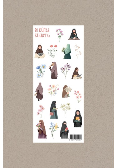 M43 Mümin Kız İslami Sticker Seti Çok Renkli