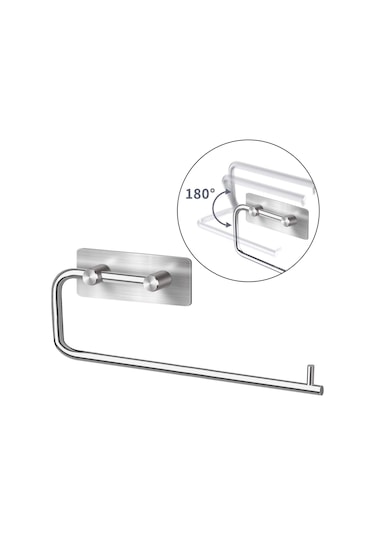 Kağıt Havluluk Yapışkanlı Çift Çubuklu Paslanmaz Çelik Krom Rengi Krom