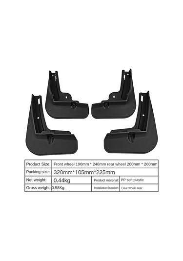 Anjiexun Byd Dolphin Ea1 2021-2022 Çamurlukları İçin 4 Adet Araba Çamurlukları