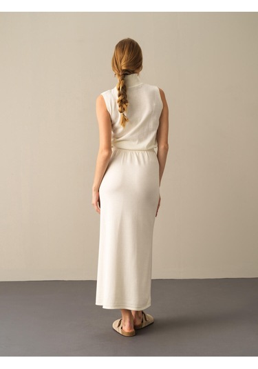 Ekru Regular Fit Triko Uzun Etek 850893 Ekru