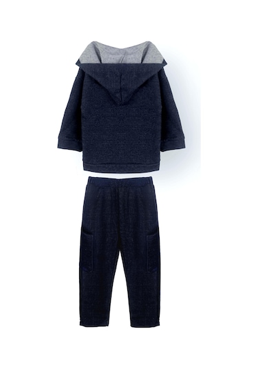 Luess Erkek Çocuk Kot Görünüm 3 İplik Hamster Nakışlı Alt Üst Takım 3-4 Yaş 8-9 Yaş Lacivert