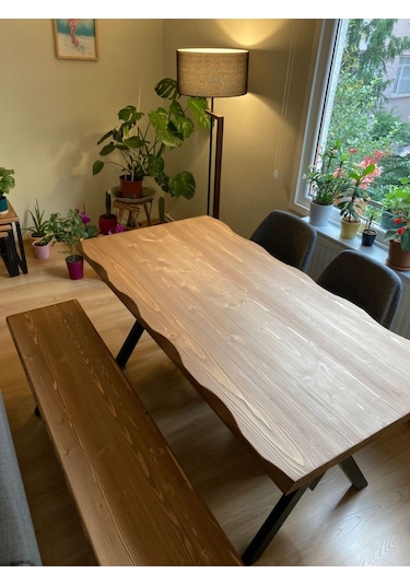 Doğal Ahşap Mutfak Masası 4 Kişilik-70-100