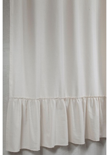 Naturel Bohem French Stil Fırfırlı Perde Krem