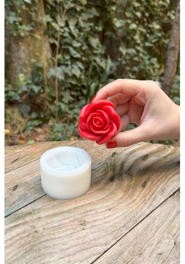 Gül 3d Tekli Mum Kalıbı Silikon