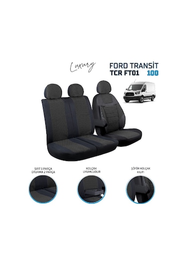 Ford Transit Koltuk Kılıfı 1 2 Ön Takım Siyah