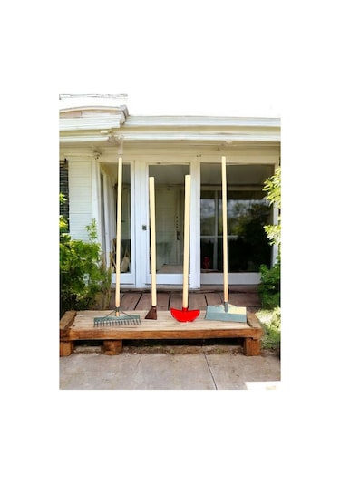 Bağ Bahçe Hobi Takım Saplı Set Üçgen Çapa Ay Çapa Gelbere Destekli Tırmık Saplı Set