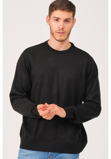 V0091 Dewberry Erkek Battal Oversıze Kazak-siyah Siyah