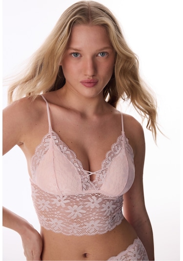 Penti Açık Pembe Luna Lace Dantel Bralet