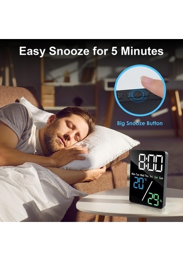 Trendooze Saat, Model Masa Led Küçük Dijital Cm Çift Çalar Başucu, Alarmlı 14,5 Ct
