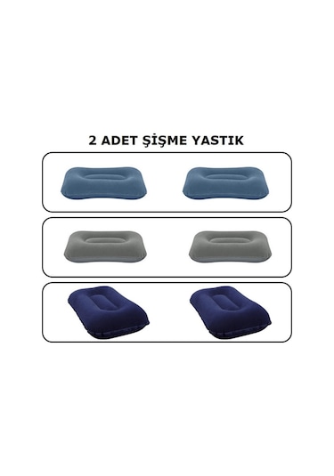 2 Adet Bestway Şişme Yastık 67121 Kadife 42 x 26 x 10 CM Mavi