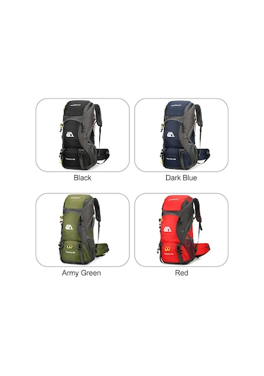 Padalink 50l Dayanıklı Sırt Çantası - Kırmızı Renk, Kamp Ve Yürüyüş İçin Kırmızı