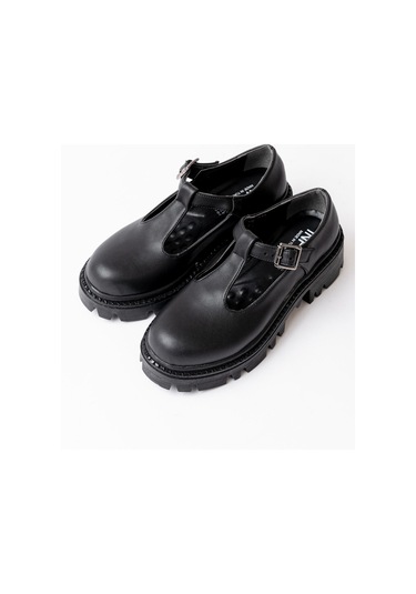 868-757 Siyah Günlük Yüksek Tabanlı Loafer Ayakkabı Beyaz