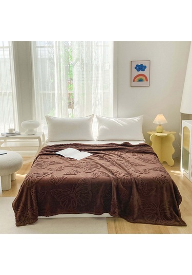 Qingmipy Tüm Mevsimler İçin Isı Emici Soğuk His Kumaş Battaniye - Hafif, Nefes Alıcı, Polyester, 100x150cm, Yetişkin/çocuk/uyku Kahverengi