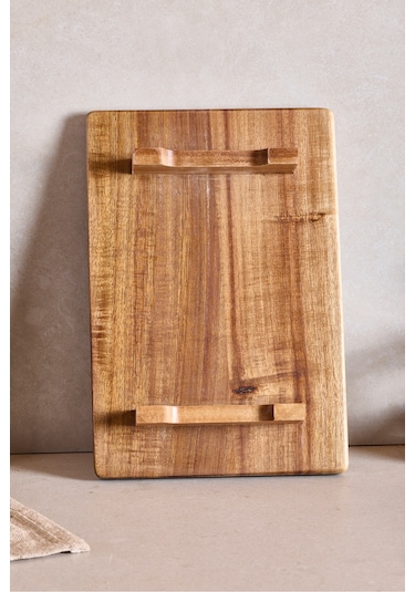 Akasya Dikdörtgen Ayaklı Doğrama Tahtası 33x22 Cm Kahverengı Kahverengi