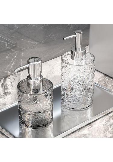 Springsun Sürdürülebilir Seyahat Dolum Flakonları - 400ml Şeffaf Gri Dairesel Plastik, Basınçlı Şampuan/banyo Jeli/sıvı Sabun Depolama, Hafif Ve Çok Amaçlı Diğer