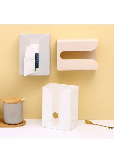Beyaz Duvara Monte Doku Kutusu Peçete Tutucular Kendinden Yapışkanlı Kağıt Kılıfı Punch Ücretsiz Çıkarılabilir Peçetelik 46921355