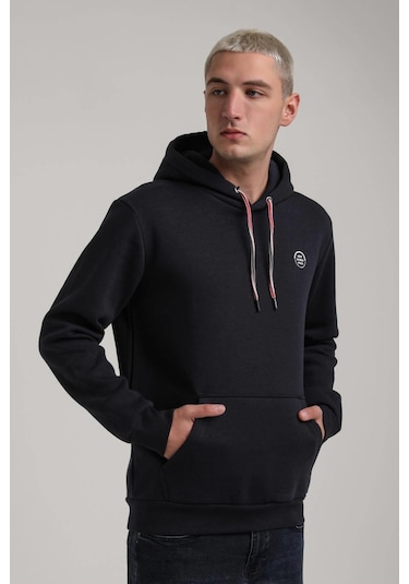 Kapüşonlu Lacivert Slim Fit Full-zip Sweatshirt 24fwm64084 Lacivert