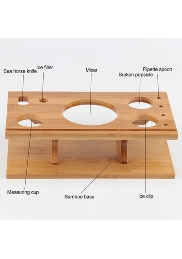 Pazly Bambu Montajlı 14'lu Paslanmaz Çelik Kokteyl Çalkalayıcı Seti 750ml, Gıda İçin Uygun, Mutfak Tasarrufu