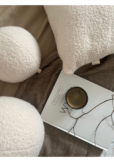 Teddy Top Dekoratif Yastık Krem Krem