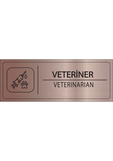 Mayeka Veteriner İsimlik Bronz Metal Kapı İsimliği Levhası Yönlendirme Tabelası