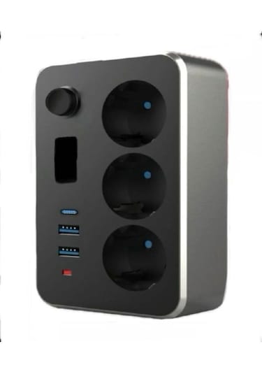 Elektrik Sigortalı Akım Korumalı 2-usb 1-pd Type-c 3'lü Priz 2 Me