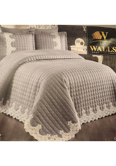 Yatak Örtüsü Seti 6 Parça Carolina Gri