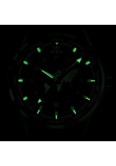 Olevs 9926 Kabartmalı Toprak Kadranlı Erkek Kuvars Saat Kahverengi