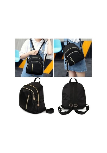 Zyzqstore Kadın Mini Sırt Çantası - Fonksiyonel, Moda, Seyahat, Siyah, Sevimli Siyah