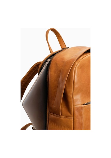 Ryoko Madison Full Grain Deri Unisex Sırt Çantası Tan 1