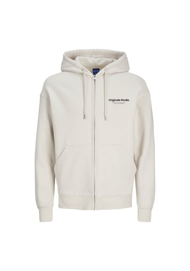 Jack & Jones Jorvesterbro Zıp Hood Noos Krem Erkek Sweatshirt 12241691 Krem