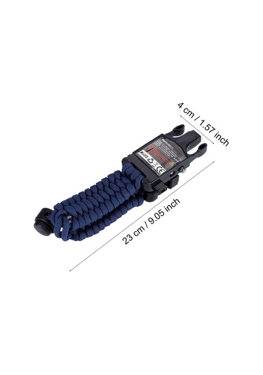 Taşınabilir Hayatta Kalma Ekipmanı Kiti Düdük Toka Paracord Led El Feneri Pusula Siyah