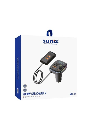 Sunix Pd 30w Şarj Ve Rgb Led Işıklı Araç Modülatörü Mdl-17