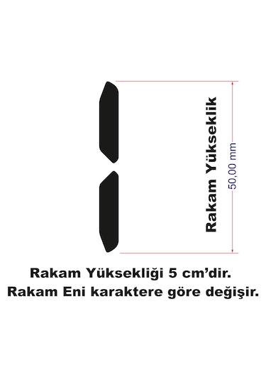 Stencil Rakam Boyama Şablonu X067-sayı Rakam Yüksekliği 5 Cm