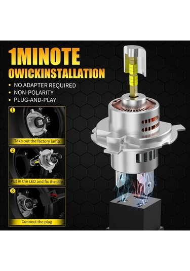 Challenger Aıleo H4 Led Far 100w 22000lm 360 Derece 4 Yönlü Canbus Dayanıklı Ampul