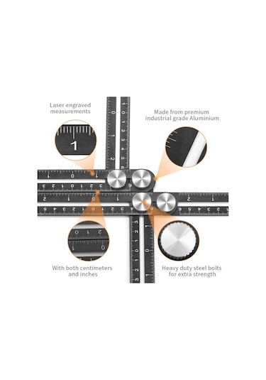 Youmex "çok Fonksiyonlu 5 Delikli Karo Açma Ve Ölçme Konumlandırıcı - Dayanıklı Alüminyum Alaşım"