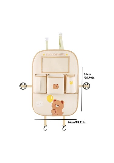 Dashanshop Balon Ayı Türevli Tablet Tutuculu Ve Sakluz Cepli Pu Deri Koltuk Koruyucu