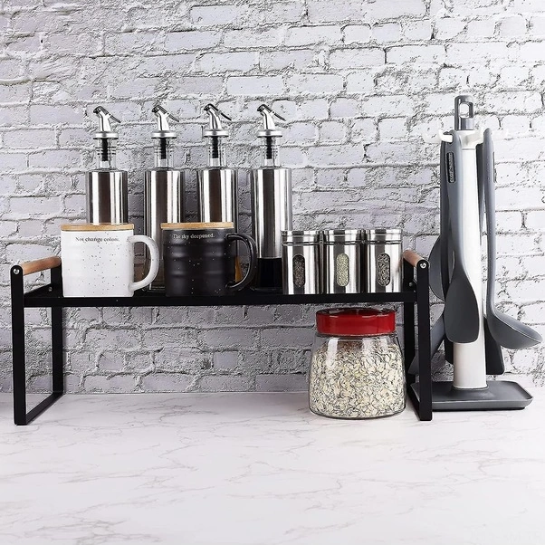 Fortunelane Çok Fonksiyonlu Metal Mutfak Rafı, Katlanabilir Ve Dayanıklı, Siyah Renk, 53.3 Cm Diğer