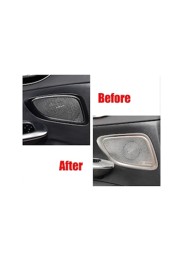 Dianziye Mercedes C-class E-class Glc260l İç Döşeme Ses Hoparlör Kapağı Gümüş Paslanmaz Çelik Oto Dekorasyon