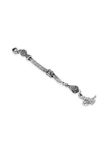 Tuğra Temalı Foxtail Zincirli Temalı Tek Kamçılı Kararmaz Metal Püskül Metal