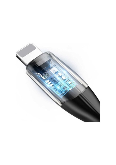 Lightning Horizontal Data Ve Şarj Kablosu Işıklı 1m Calsp-b01 Siy