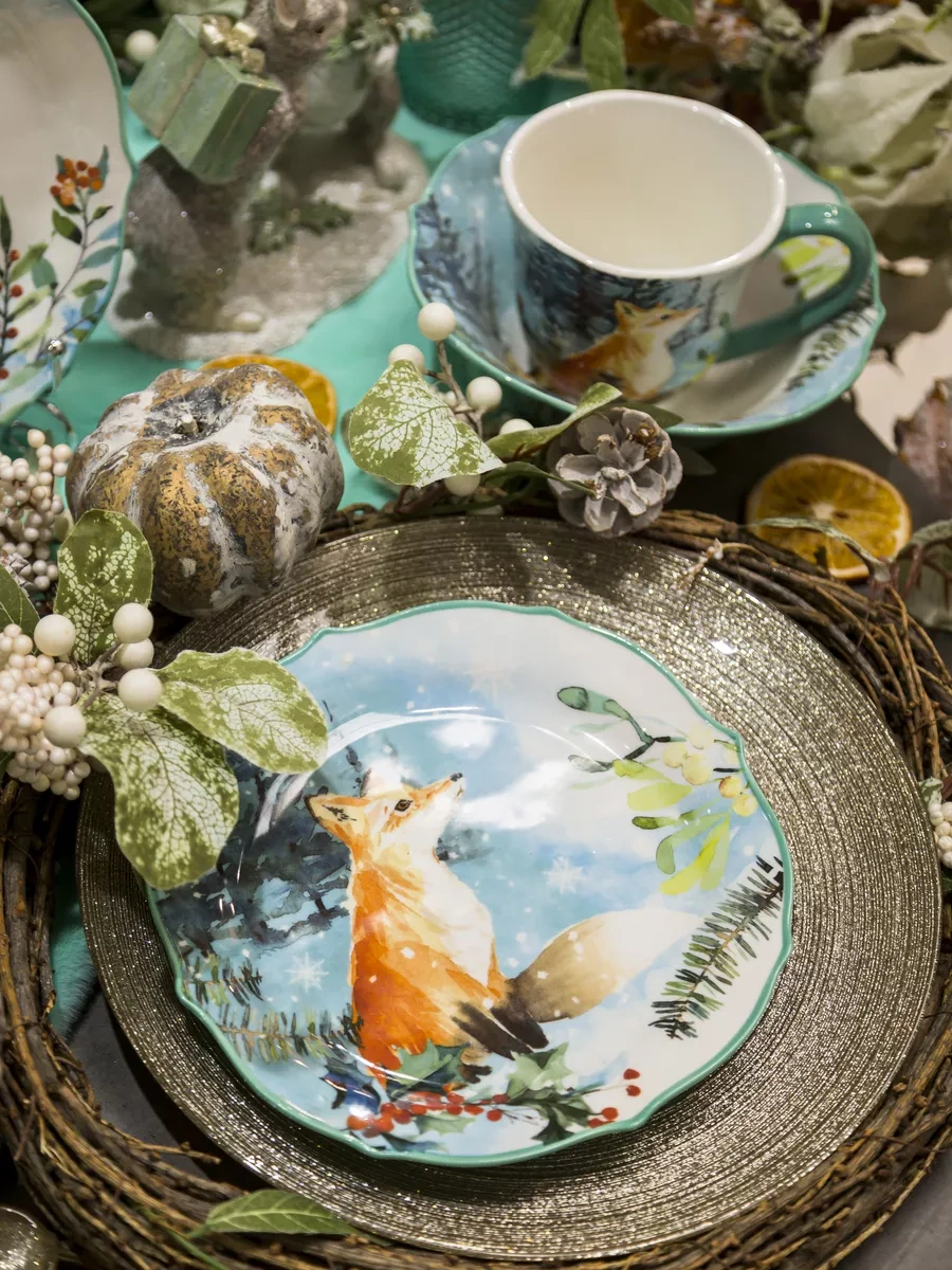 Lefard "orman Masalı" Baykuş Desenli Porselen Salata Kasesi 600 Ml 170652402 Açık Mavi