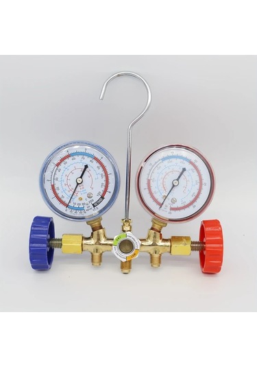 Dashanshop Ac Şarj Test Cihazı 3 Hortumlu Diagnostic Orifis Manometre R12 R22 R404a R134a Tool07