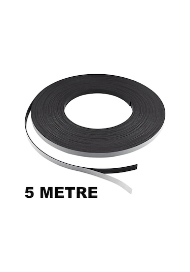 5 Metre Şerit Magnet Mıknatıs, 12Mm Arkası Yapışkanlı Çıkartmalı