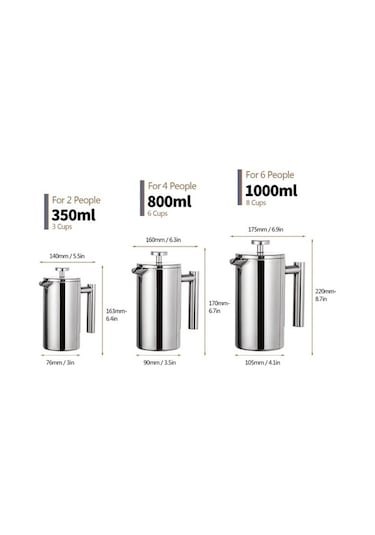 Wondernest Tignapoo Press Makinesi Lichen Kahve 350ml/800ml/french Press Yg