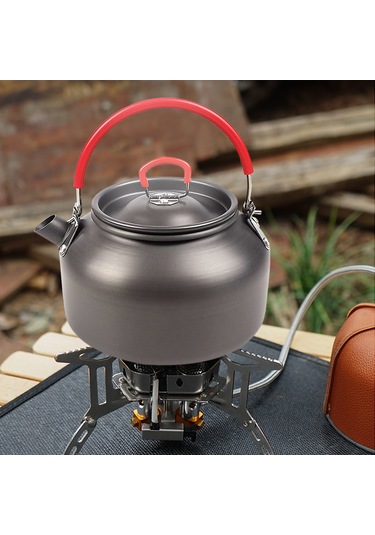 Xiyyadms 0.8l Alüminyum Çelik Taşınabilir Kamp Çaydanlığı - Yeşil Kollü, Hiking Ve Piknik İçin Hafif Dış Mekan Su Kaynakı Yeşil