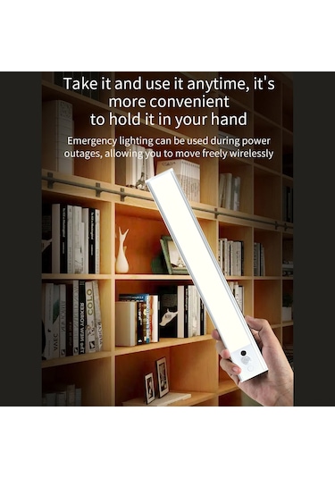 Yaozixa 40cm Gümüş Led Akıllı Işık - Vücut Ve El Tarama Algılama, Üç Renk, Üstün İnce, Enerji Tasarruflu, Dolap/şarap Dolabı Için Diğer