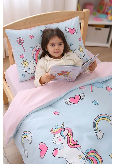Junior Twinka %100 Pamuklu Tek Kişilik Çocuk Nevresim Takımı Çok Renkli