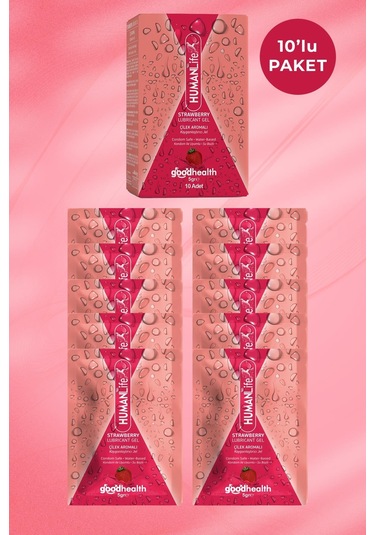 Humanlife Çilek Aromalı Kayganlaştırıcı Jel 125ml + 5gr X 10 Adet