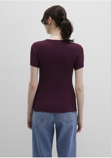 Mavi - Bordo Basic Tişört 1613081-70434 Bordo